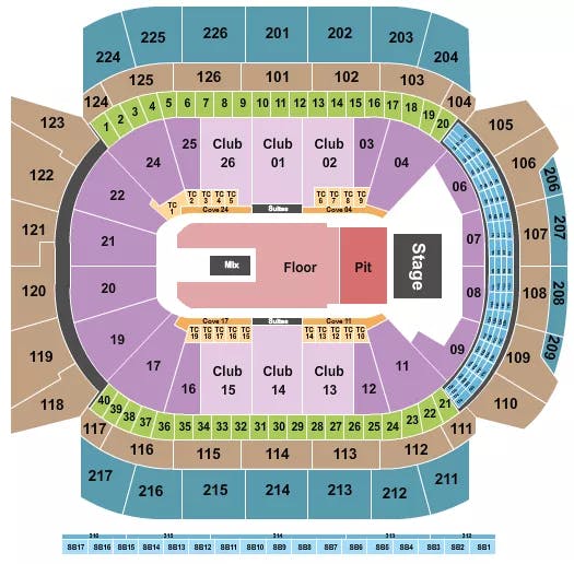 ENDSTAGE GA PIT FLOOR Seating Map Seating Chart