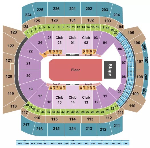  ENDSTAGE RESERVED FLOOR 2 Seating Map Seating Chart