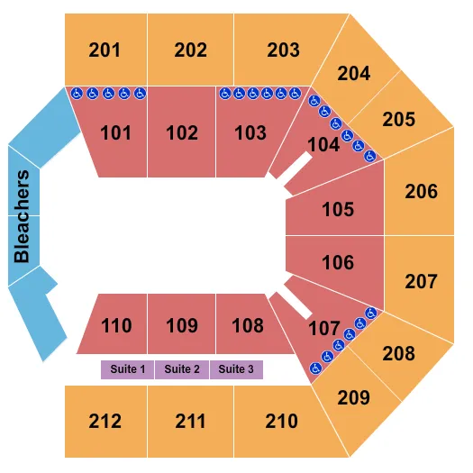  OPEN FLOOR WITH BLEACHERS Seating Map Seating Chart