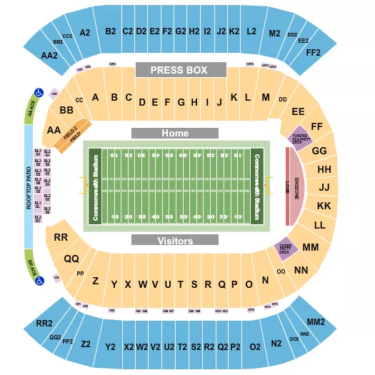 COMMONWEALTH STADIUM EDMONTON FOOTBALL 2 Seating Map Seating Chart