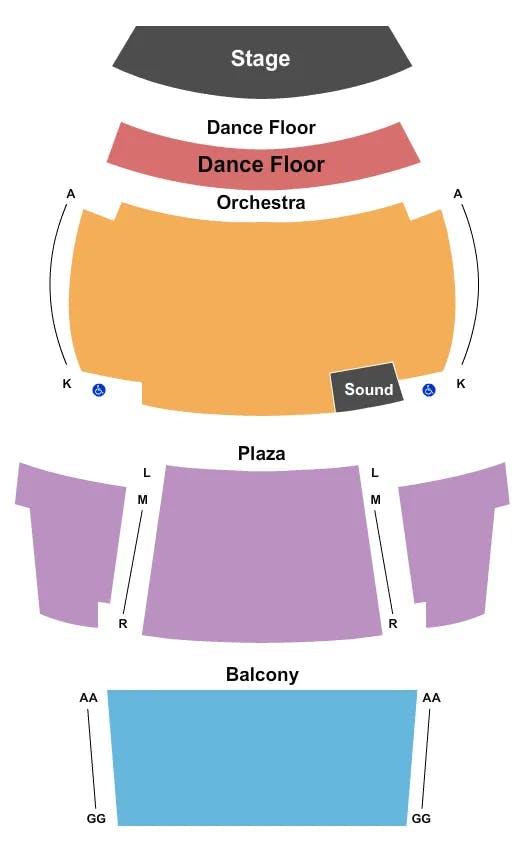  END STAGE Seating Map Seating Chart