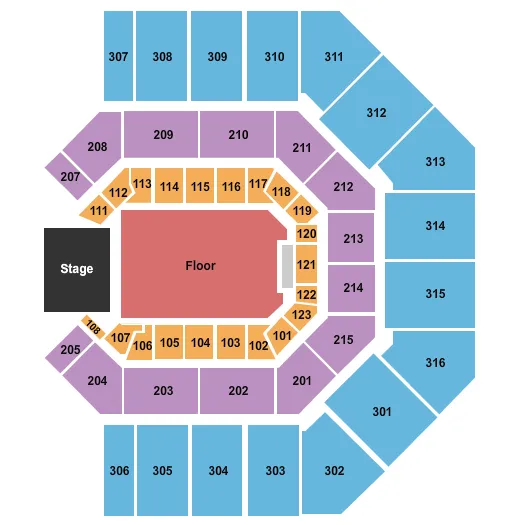  ENDSTAGE LARGE GA FLOOR Seating Map Seating Chart
