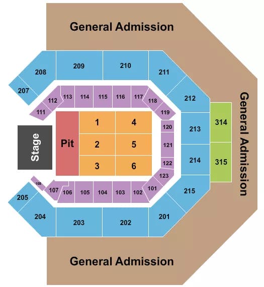  ENDSTAGE GA PIT UPPER Seating Map Seating Chart