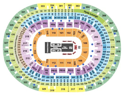CRYPTOCOM ARENA GOLD OVER AMERICA TOUR Seating Map Seating Chart