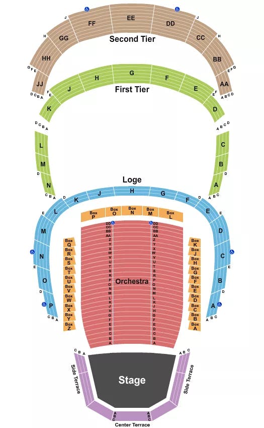  END STAGE SPLIT ORCH Seating Map Seating Chart