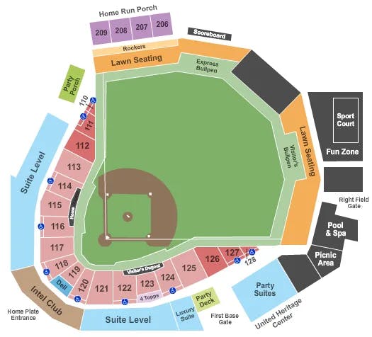  BASEBALL Seating Map Seating Chart