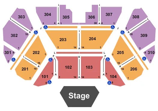 DESERT DIAMOND CASINO SAHUARITA END STAGE Seating Map Seating Chart