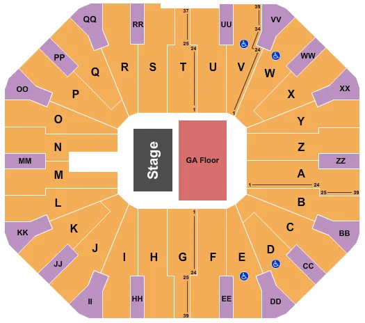  ENDSTAGE GA FLOOR Seating Map Seating Chart