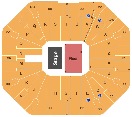  END STAGE Seating Map Seating Chart