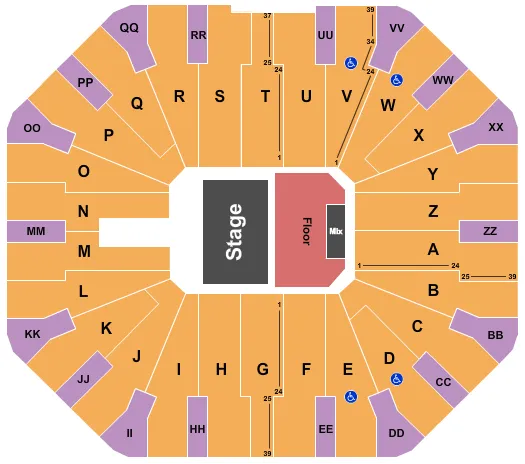  GABRIEL IGLESIAS Seating Map Seating Chart