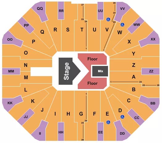  JELLY ROLL Seating Map Seating Chart