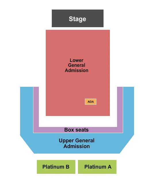 KEMBA LIVE ENDSTAGE GA PLATINUM Seating Map Seating Chart