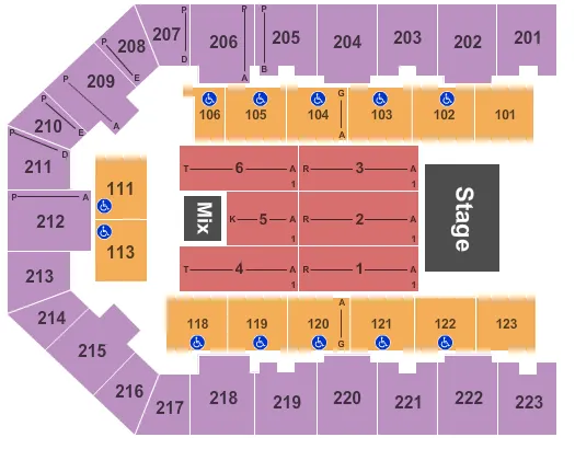  END STAGE Seating Map Seating Chart