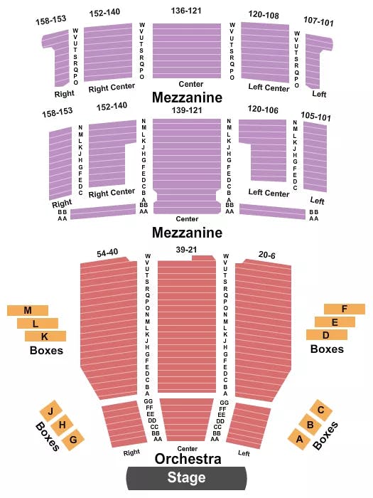  END STAGE Seating Map Seating Chart