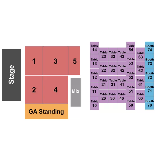  END STAGE TABLES Seating Map Seating Chart