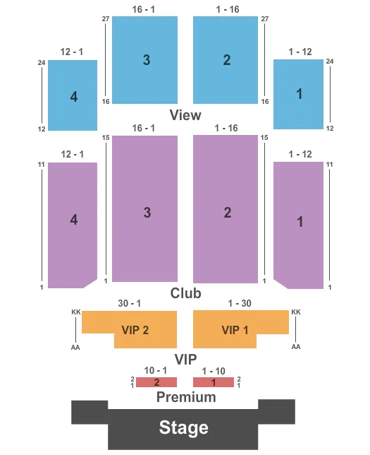  END STAGE Seating Map Seating Chart