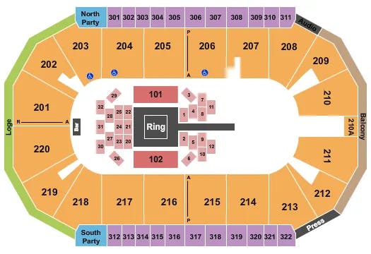  BOXING Seating Map Seating Chart