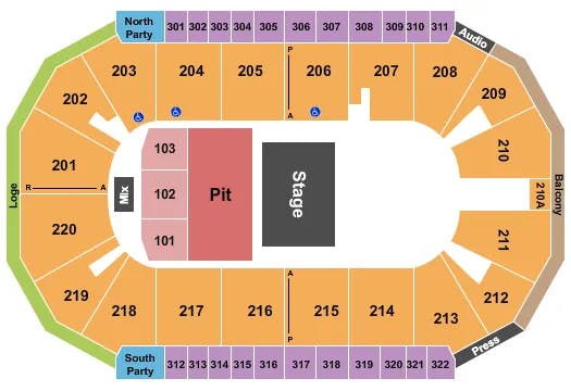  ENDSTAGE PIT Seating Map Seating Chart