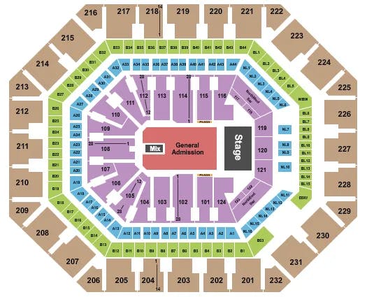  ENDSTAGE GA FLOOR PIT ADA Seating Map Seating Chart