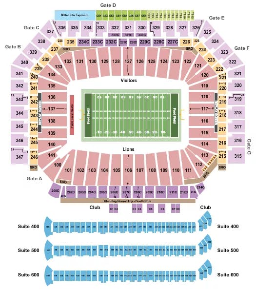  FOOTBALL 2 Seating Map Seating Chart