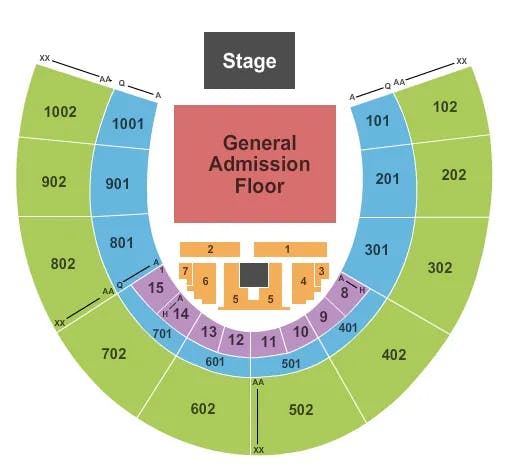  GA FLOOR Seating Map Seating Chart