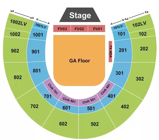  ROCK THE BELLS 2 Seating Map Seating Chart