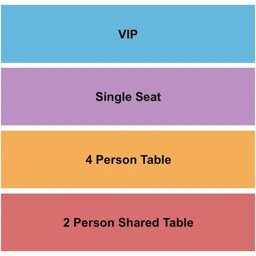 FUNNY BONE COMEDY CLUB HARTFORD GA TABLE VIP Seating Map Seating Chart