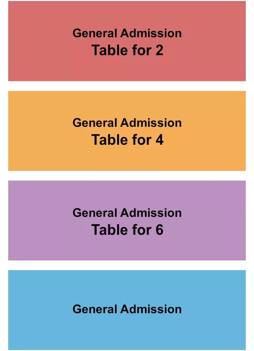 STRESS FACTORY COMEDY CLUB BRIDGEPORT GA TABLES 2 4 6 Seating Map Seating Chart