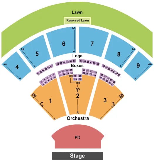  ENDSTAGE GA PIT RESV LAWN Seating Map Seating Chart