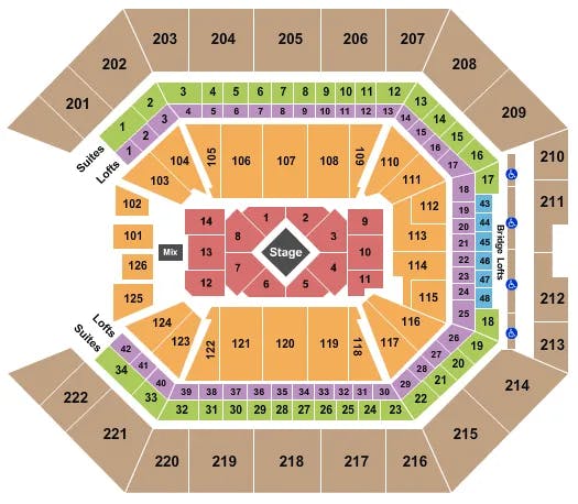  CENTER STAGE Seating Map Seating Chart