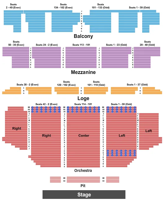  ENDSTAGE PIT Seating Map Seating Chart