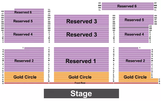  ENDSTAGE GOLD CIRCLE 2 Seating Map Seating Chart