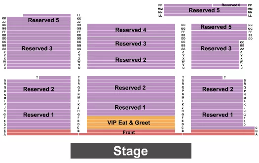  ZACH WILLIAMS Seating Map Seating Chart