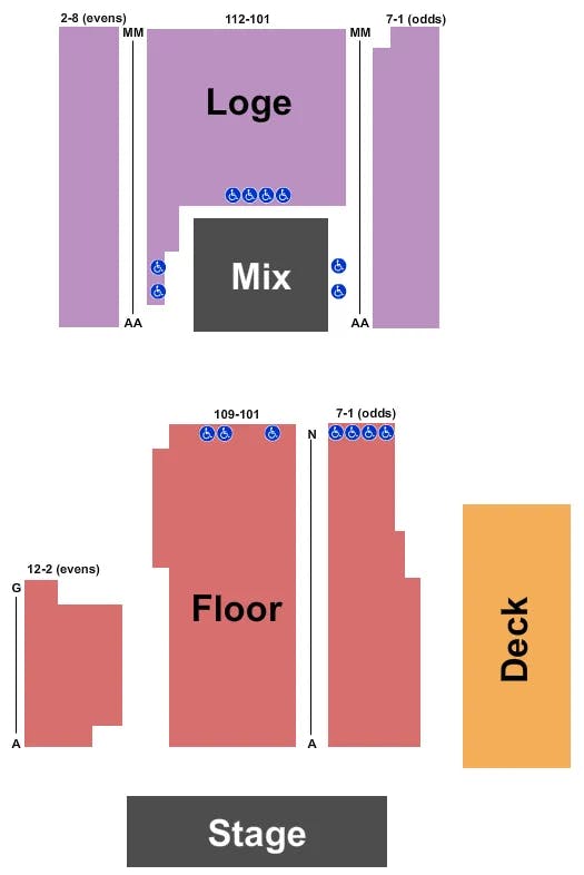  END STAGE Seating Map Seating Chart