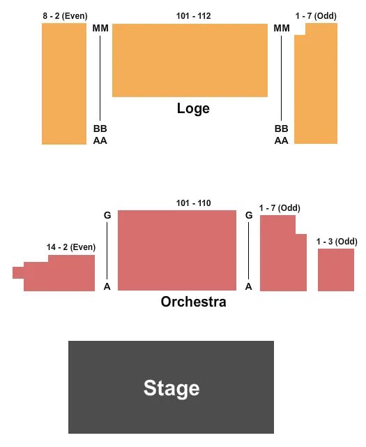  FULL RESERVED HOUSE Seating Map Seating Chart