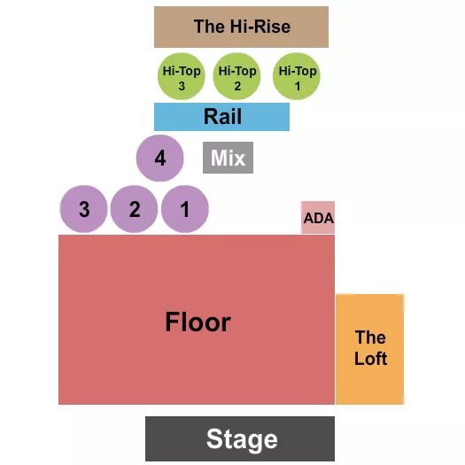  GA FLOOR WITH LOFT Seating Map Seating Chart