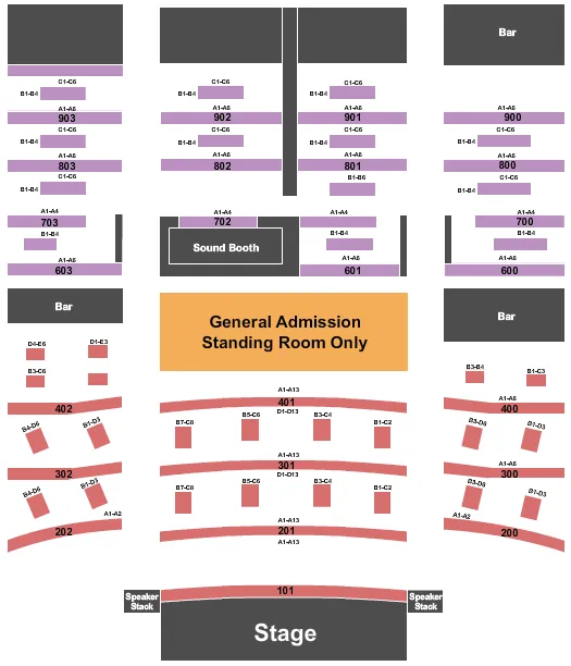 GRANADA THEATER DALLAS ENDSTAGE 3 Seating Map Seating Chart