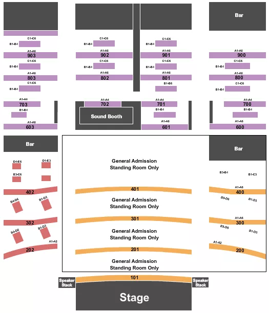 GRANADA THEATER DALLAS ENDSTAGE 4 Seating Map Seating Chart