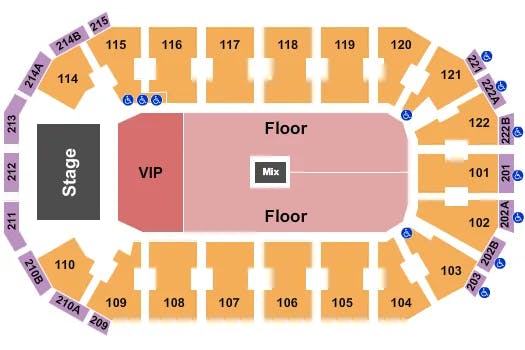  ENDSTAGE GA VIP FLOOR Seating Map Seating Chart