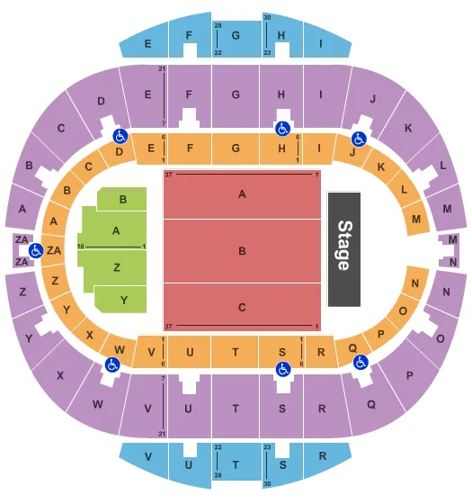  END STAGE Seating Map Seating Chart