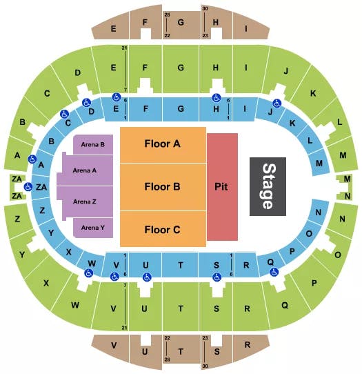  ENDSTAGE GA PIT Seating Map Seating Chart