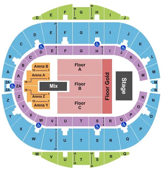  ENDSTAGE GOLD Seating Map Seating Chart