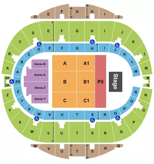  SCREAM TOUR Seating Map Seating Chart