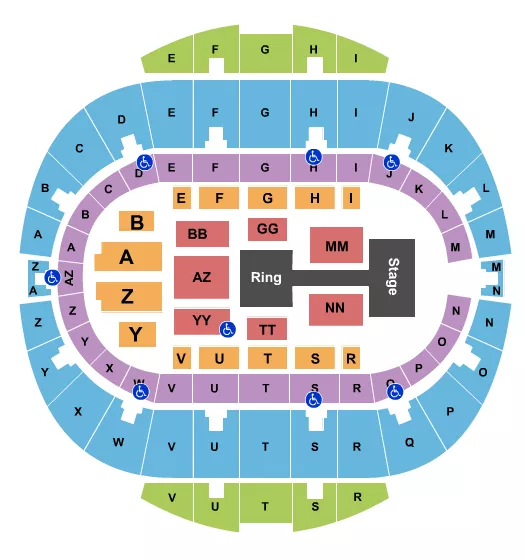  WWE Seating Map Seating Chart