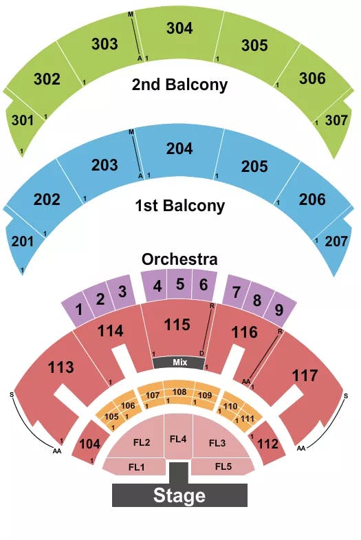 HARD ROCK LIVE AT THE SEMINOLE HARD ROCK HOTEL CASINO HOLLYWOOD ENDSTAGE WITH CATWALK Seating Map Seating Chart