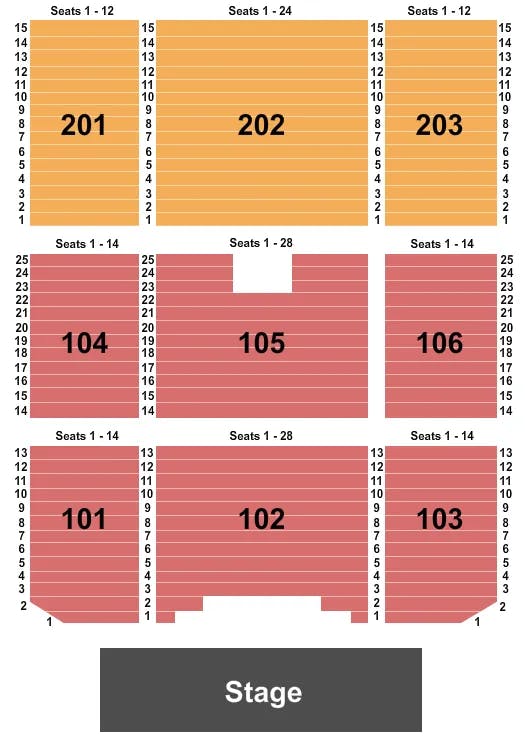 HARRAHS PHOENIX AK CHIN END STAGE Seating Map Seating Chart