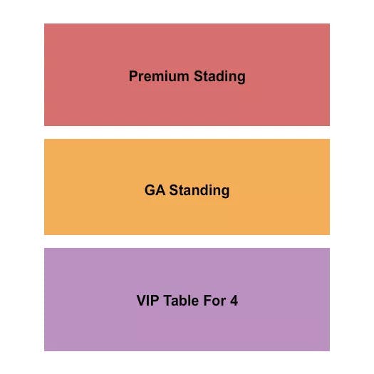  PREMIUM GA STANDING TABLES Seating Map Seating Chart