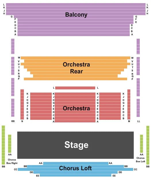  END STAGE Seating Map Seating Chart