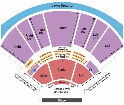 HOLLYWOOD CASINO AMPHITHEATRE MO END STAGE Seating Map Seating Chart
