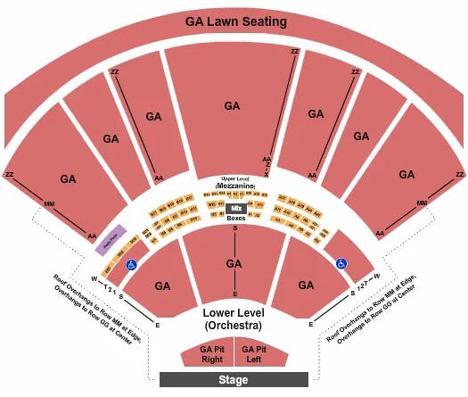 HOLLYWOOD CASINO AMPHITHEATRE MO GENERAL ADMISSION Seating Map Seating Chart